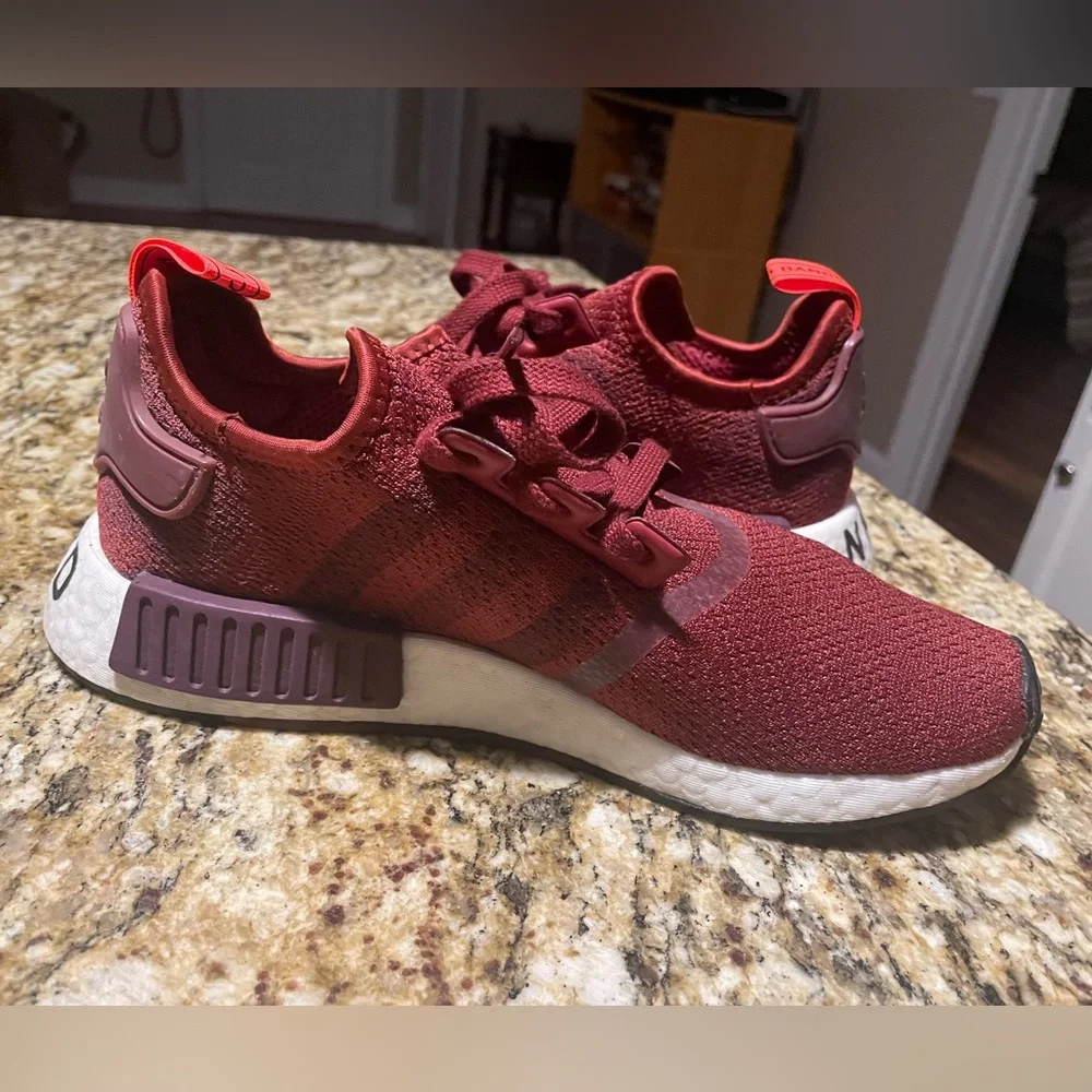 Women’s Adidas NMD R1 Maroon Sneakers - Picture 7 of 10
